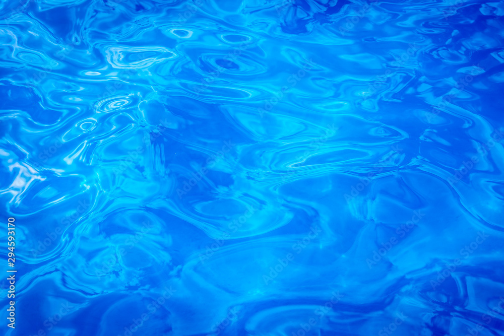Turquoise blue water in pool
