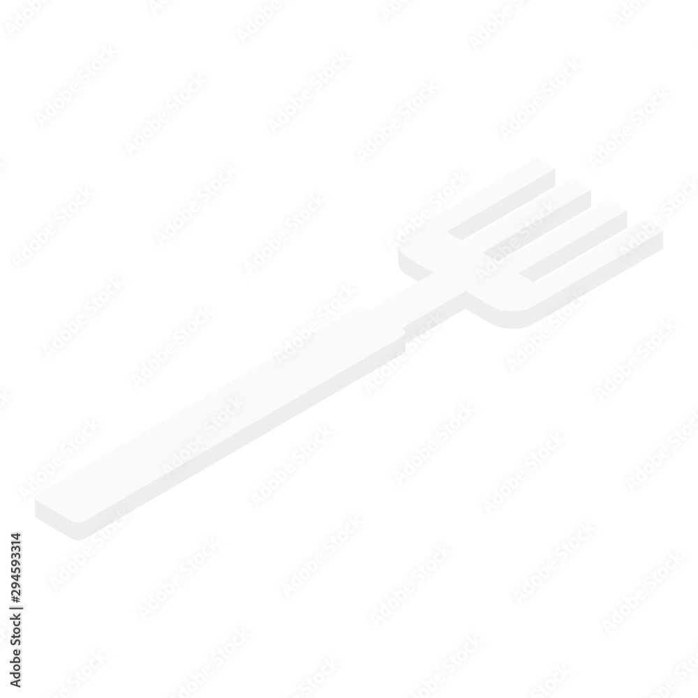 Eco plastic fork icon. Isometric of eco plastic fork vector icon for web design isolated on white background Eco plastic fork icon. Isometric of eco plastic fork vector icon for web design isolated on white background