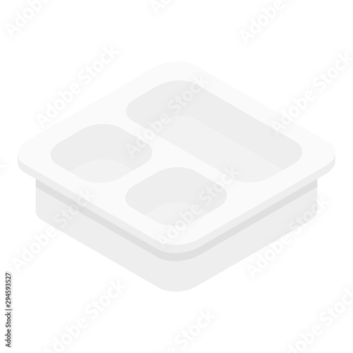 Lunch plastic box icon. Isometric of lunch plastic box vector icon for web design isolated on white background