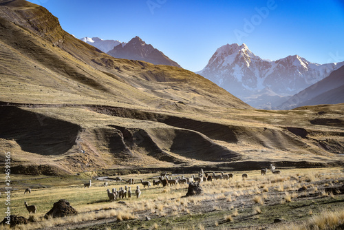 Stunning Andean mountain landscapes in the Chillca Valley. Ausungate, Cusco, Peru photo