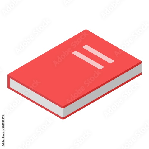 Red book icon. Isometric of red book vector icon for web design isolated on white background