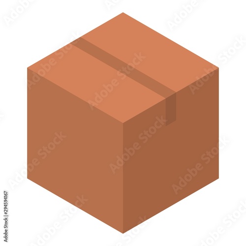 Parcel box icon. Isometric of parcel box vector icon for web design isolated on white background