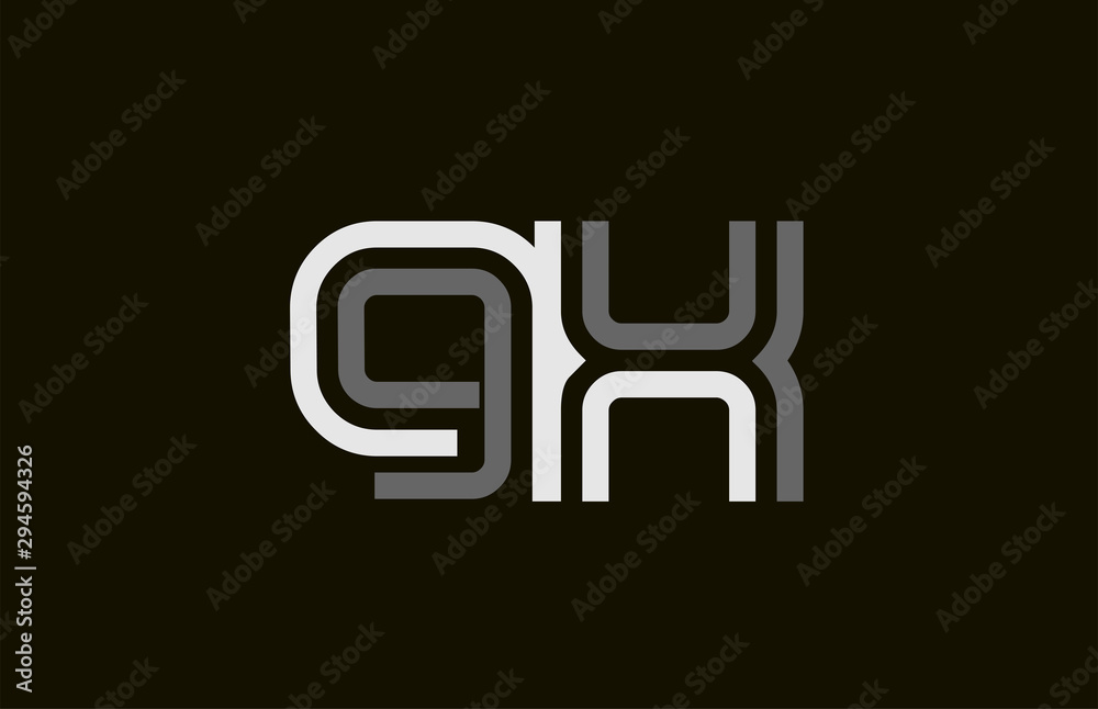 black and white line GX G X letter logo alphabet combination black and white line GX G X letter logo alphabet combination