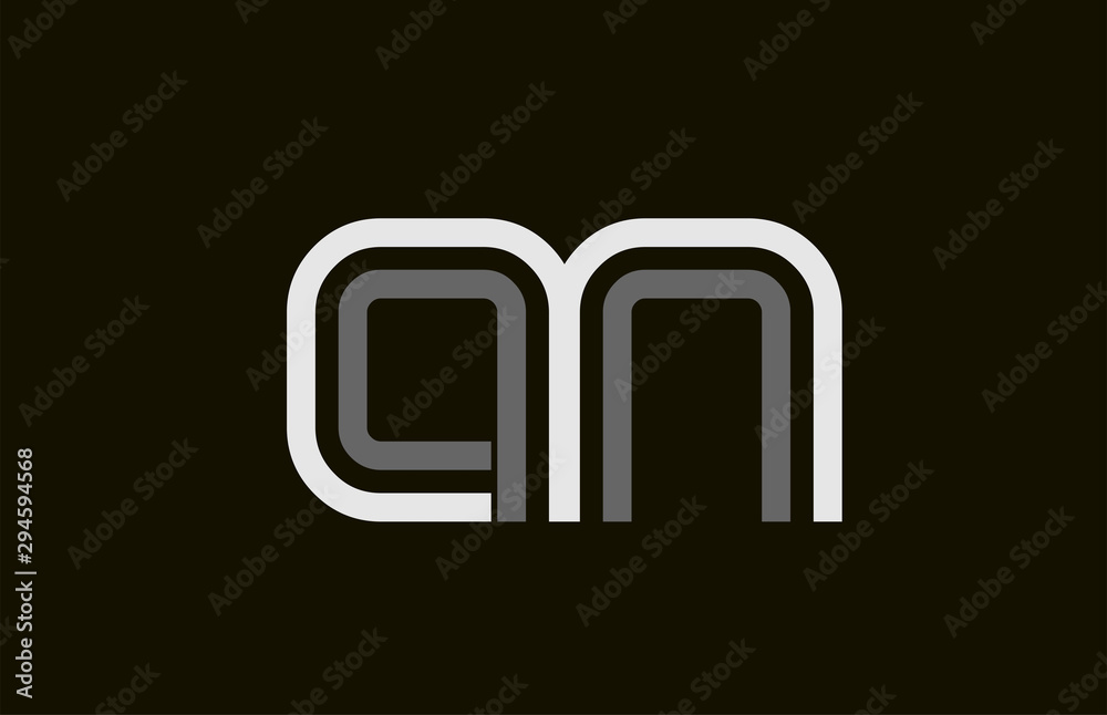 black and white line AN A N letter logo alphabet combination black and white line AN A N letter logo alphabet combination