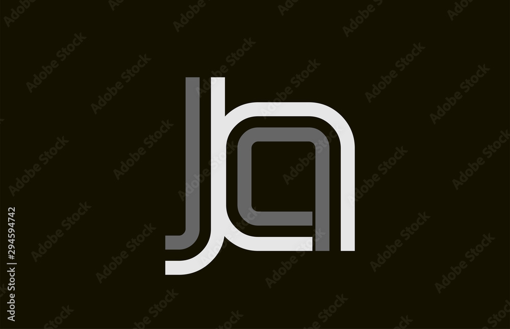 black and white line JA J A letter logo alphabet combination black and white line JA J A letter logo alphabet combination