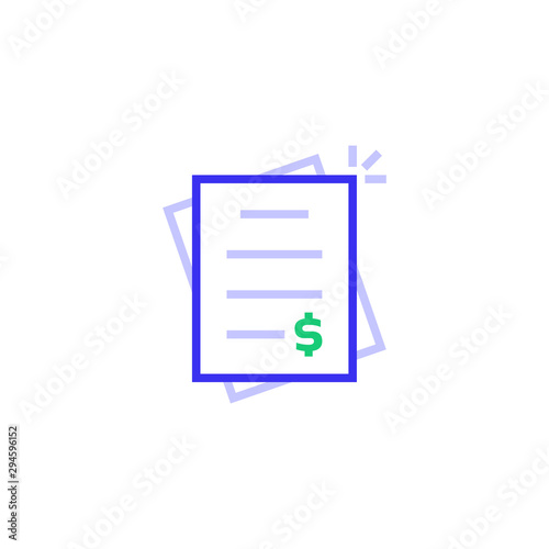color invoice bill thin line logo
