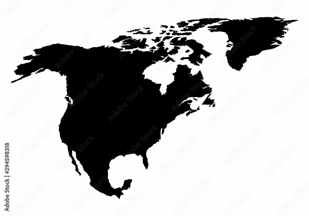 North America silhouette map
