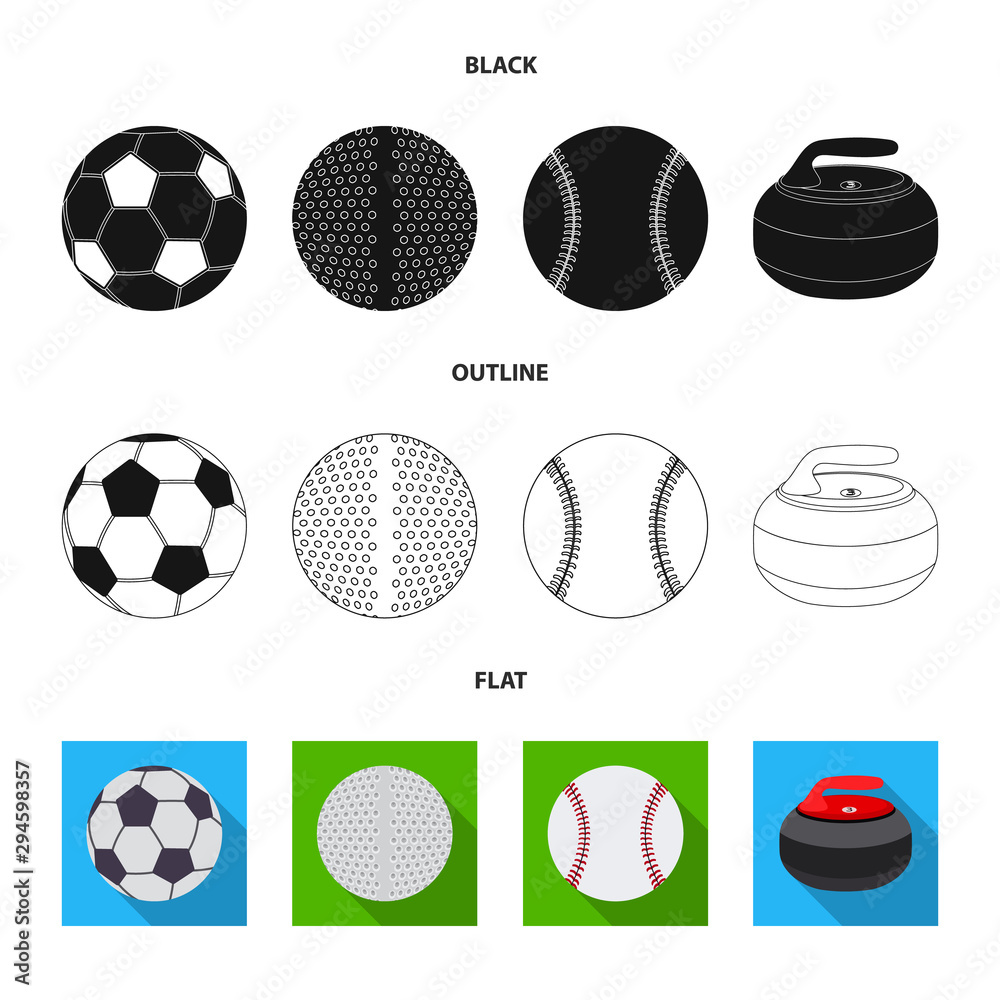 Isolated object of sport and ball sign. Set of sport and athletic stock vector illustration.