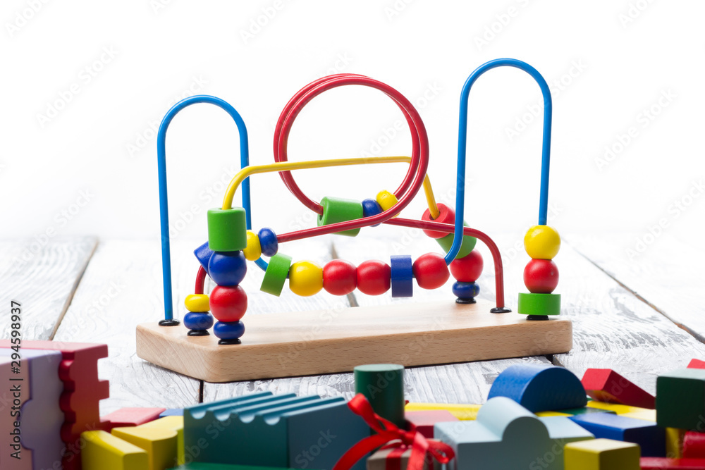 Set of kid toys isolated on white background. Set of kid toys isolated on white background.