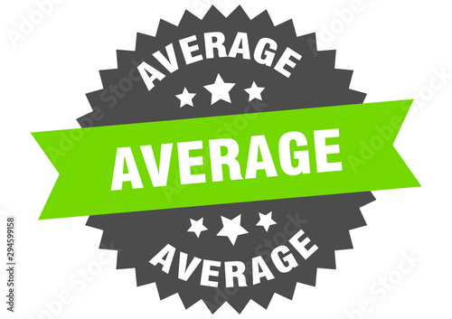 average sign. average green-black circular band label