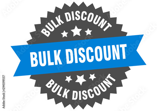 bulk discount sign. bulk discount blue-black circular band label