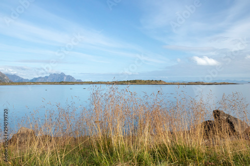 Peaceful view over Skifjorden, Vestvagoy, Lofoten Islands, Norway © chillingworths