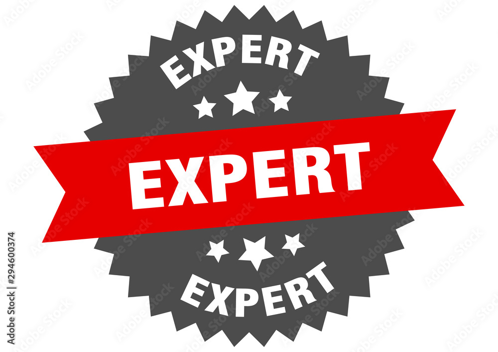 expert sign. expert red-black circular band label expert sign. expert red-black circular band label