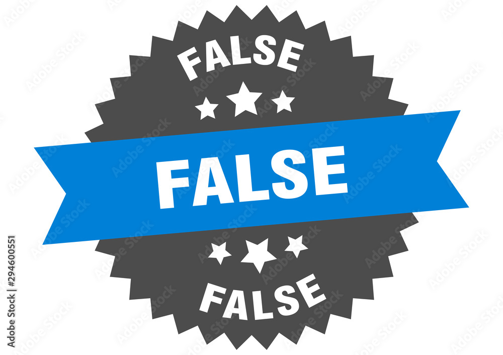 false sign. false blue-black circular band label false sign. false blue-black circular band label