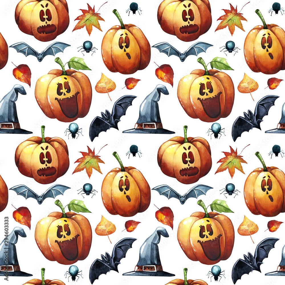 Watercolor halloween pattern Watercolor halloween pattern