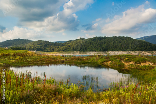 Fototapeta Naklejka Na Ścianę i Meble -  Beautiful landscape of Zaovine lake on Tara mountain.