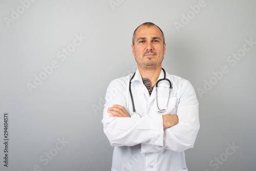 Portrait of a young male doctor with a stethoscope