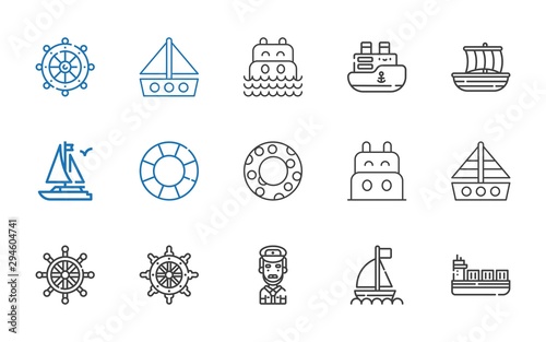 sailboat icons set