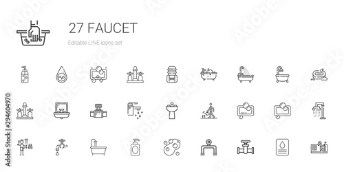 faucet icons set