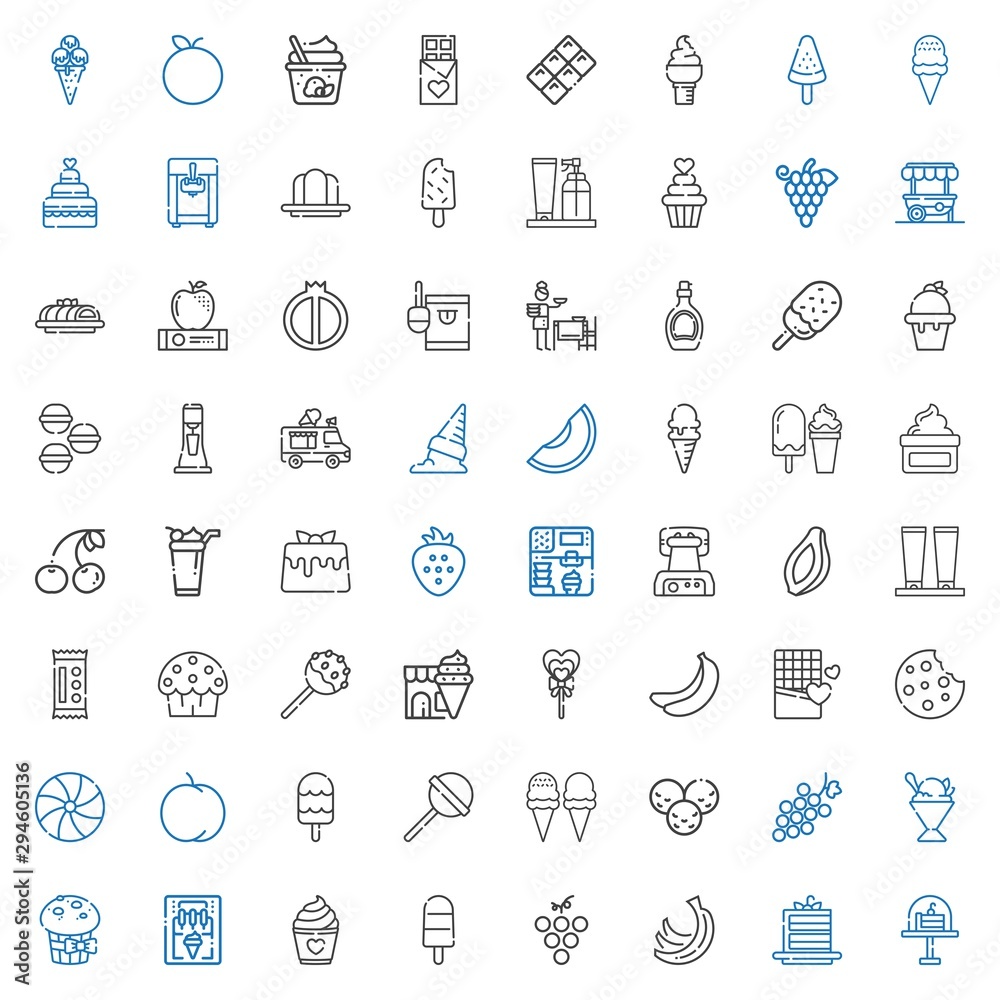 Fototapeta premium dessert icons set