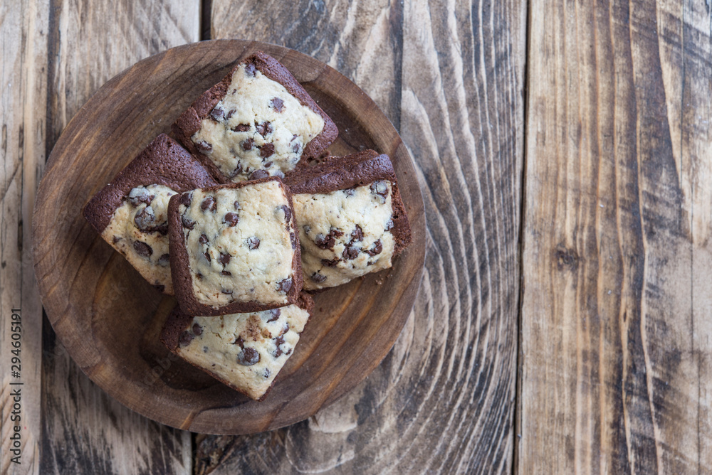 Fototapeta premium Cookie brownie of chocolate handmade