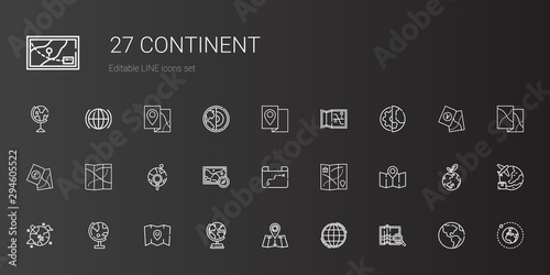 continent icons set