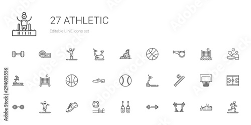 athletic icons set