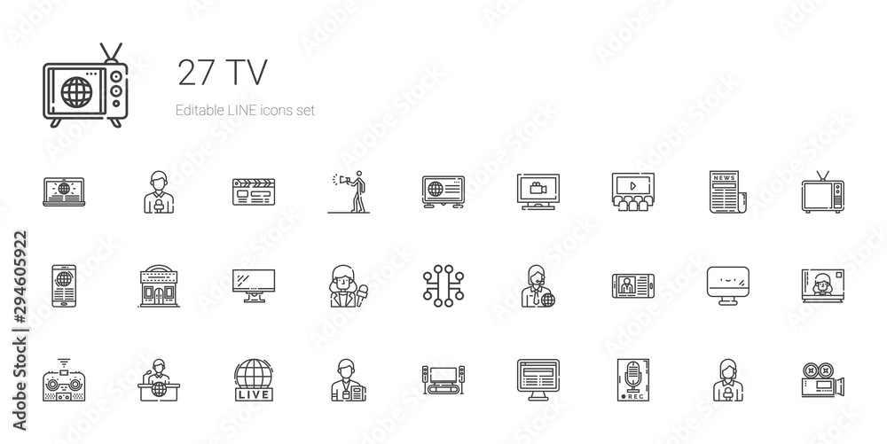 tv icons set tv icons set