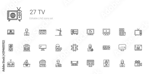 tv icons set
