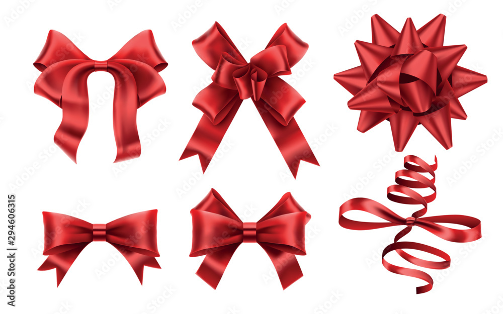 Elegant Red Silk Ribbon Bow for Gift Box Vector Illustration. Realistic  Design Element on White Background for Celebrations, Weddings, and  Anniversaries. Perfect for Shopping, Sales, or Gift Cards 23573757 Vector  Art at