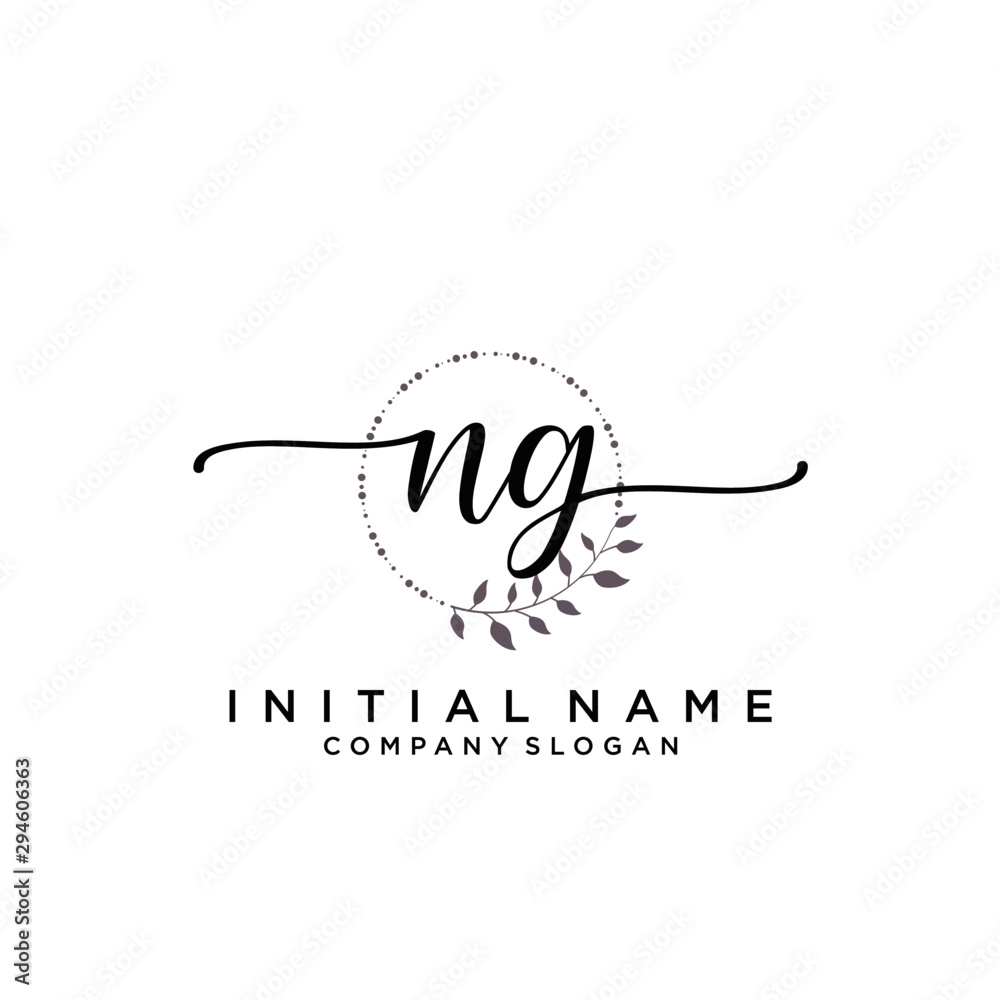 NG Beauty vector initial logo, handwriting logo. NG Beauty vector initial logo, handwriting logo.