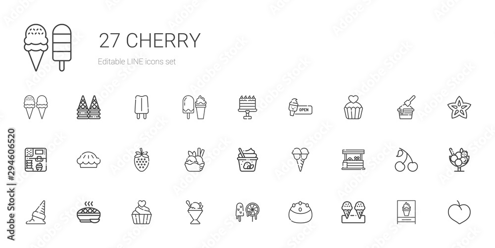 Fototapeta cherry icons set