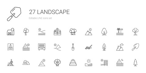 Canvas schilderij Wit landscape icons set  © NinjaStudio