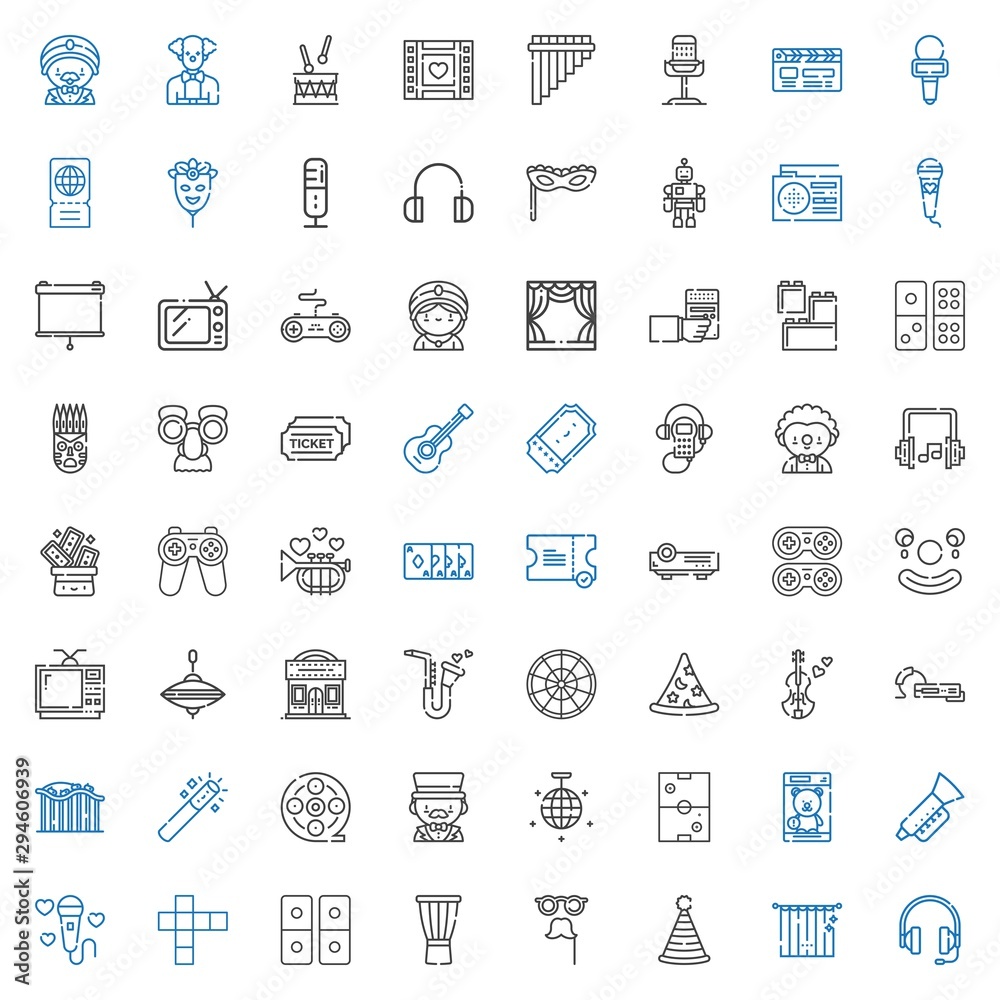 entertainment icons set entertainment icons set