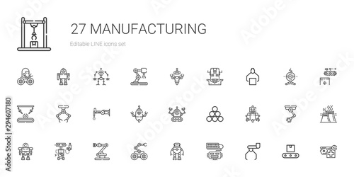 manufacturing icons set