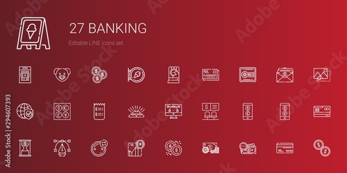 banking icons set