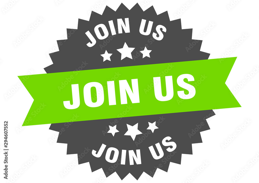 Fototapeta premium join us sign. join us green-black circular band label
