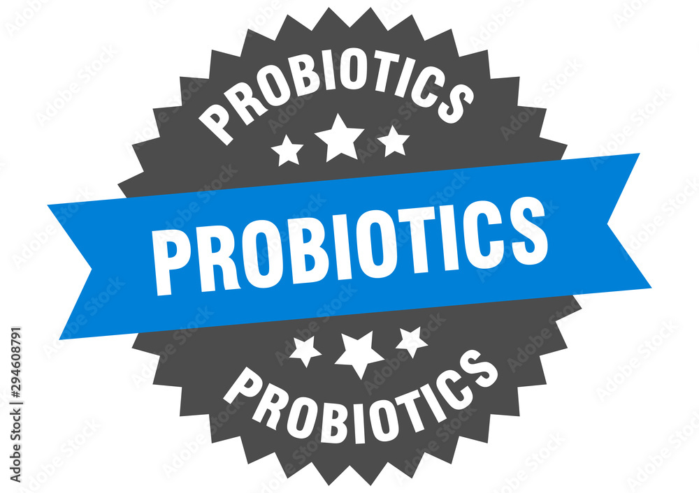 Fototapeta premium probiotics sign. probiotics blue-black circular band label