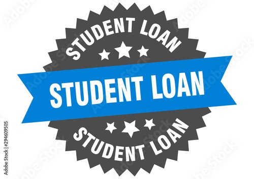 student loan sign. student loan blue-black circular band label