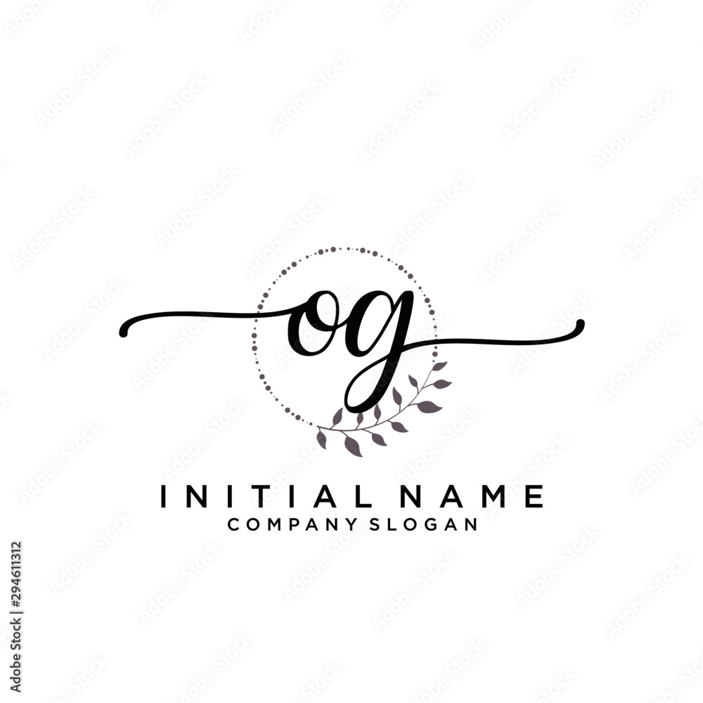 OG Beauty vector initial logo, handwriting logo. OG Beauty vector initial logo, handwriting logo.