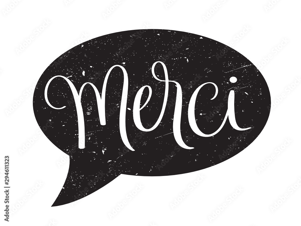 Calligraphie Merci En Bulle Stock Vector Adobe Stock