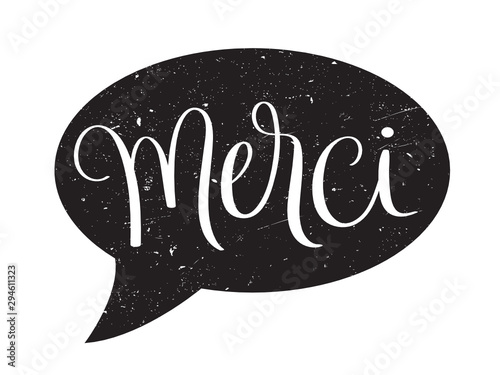 Calligraphie MERCI en bulle