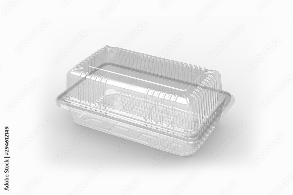 3D illustrator Clear Plastic container with lid for food 3D illustrator Clear Plastic container with lid for food