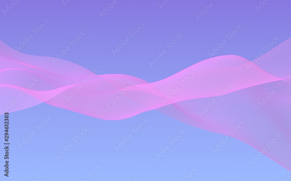 Pink wave on blue sky abstract background. Fluttering pink scarf. Waving on wind pink fabric. 3D illustration Pink wave on blue sky abstract background. Fluttering pink scarf. Waving on wind pink fabric. 3D illustration