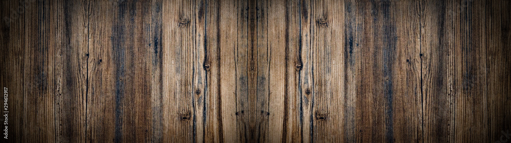 old brown aged rustic wooden texture - wood background panorama banner long