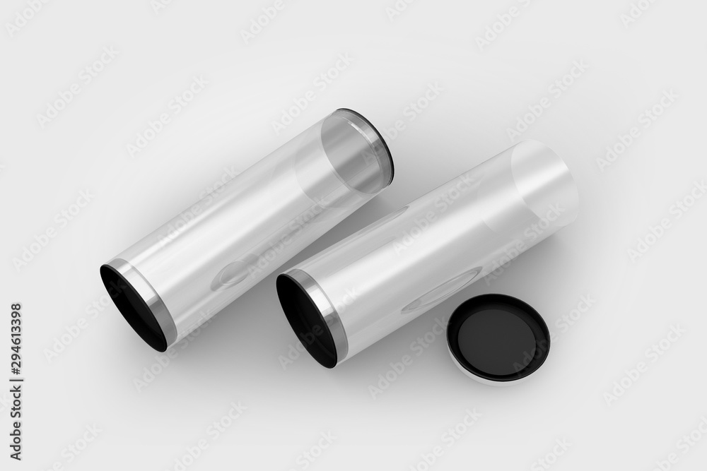 3D illustrator Empty clean glass showcase for branding. Mockup object in form cylinder 3D illustrator Empty clean glass showcase for branding. Mockup object in form cylinder