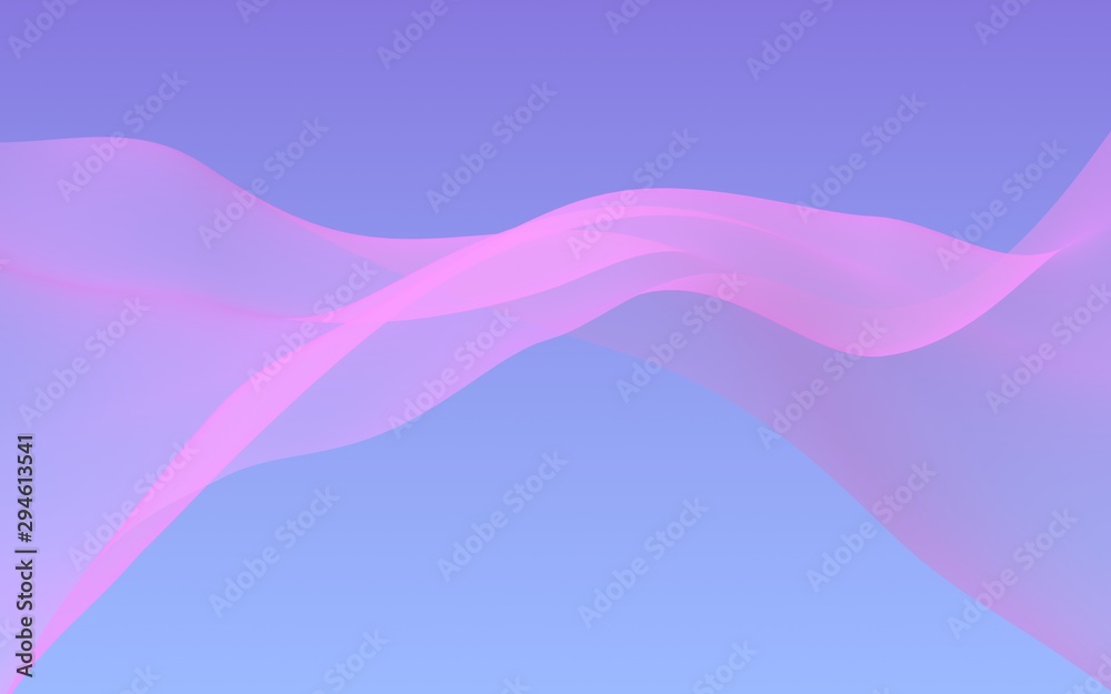 Pink wave on blue sky abstract background. Fluttering pink scarf. Waving on wind pink fabric. 3D illustration Pink wave on blue sky abstract background. Fluttering pink scarf. Waving on wind pink fabric. 3D illustration