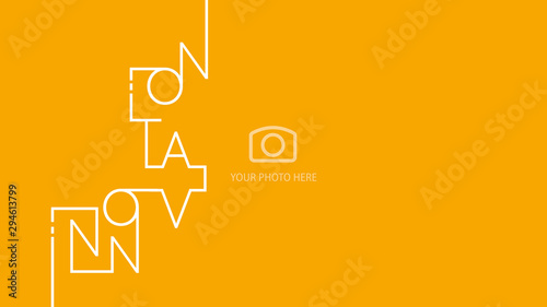 Innovation 2020 new modern line design typography text logo orange background