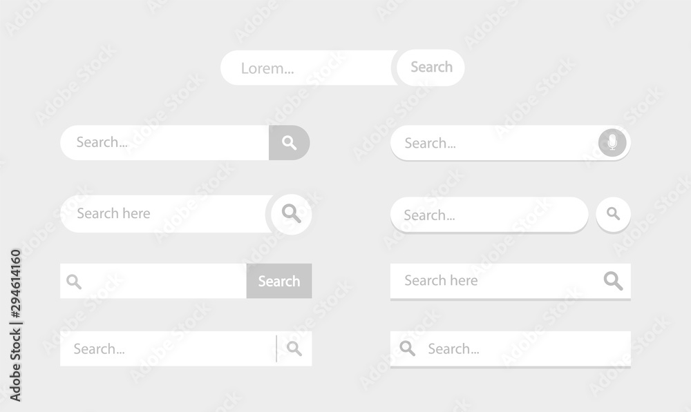 Search bar. Set of search bar. Template search ui. Vector illustration ...