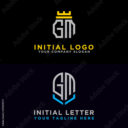 Modern graphic design logo set, GM Inspirational logo design for all companies. -Vectors